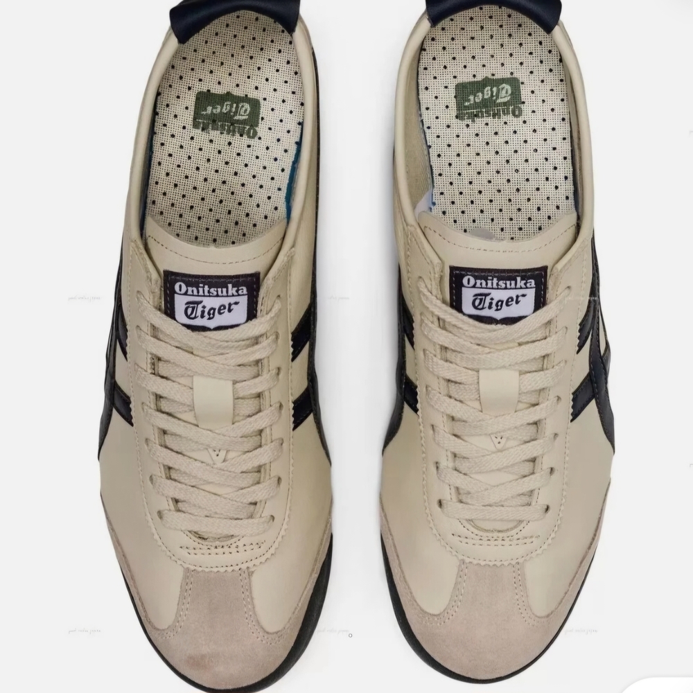 Onitsuka Tiger by Asics Beige and Black Athletic Shoes